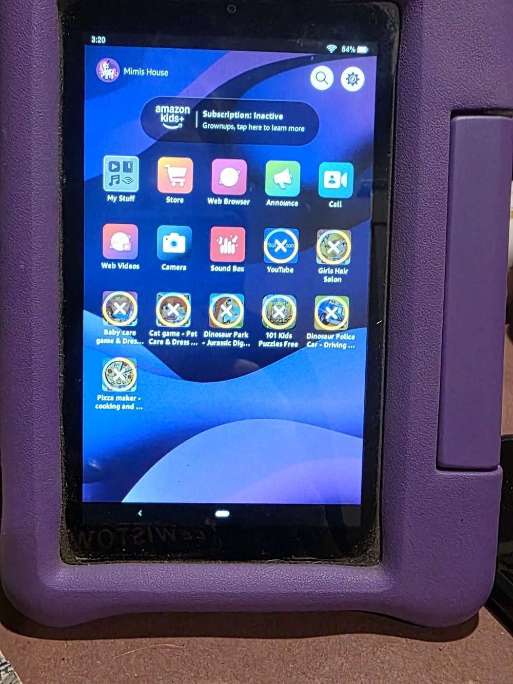 Amazon Kids Tablet in Black with Purple Kid-Proof Case